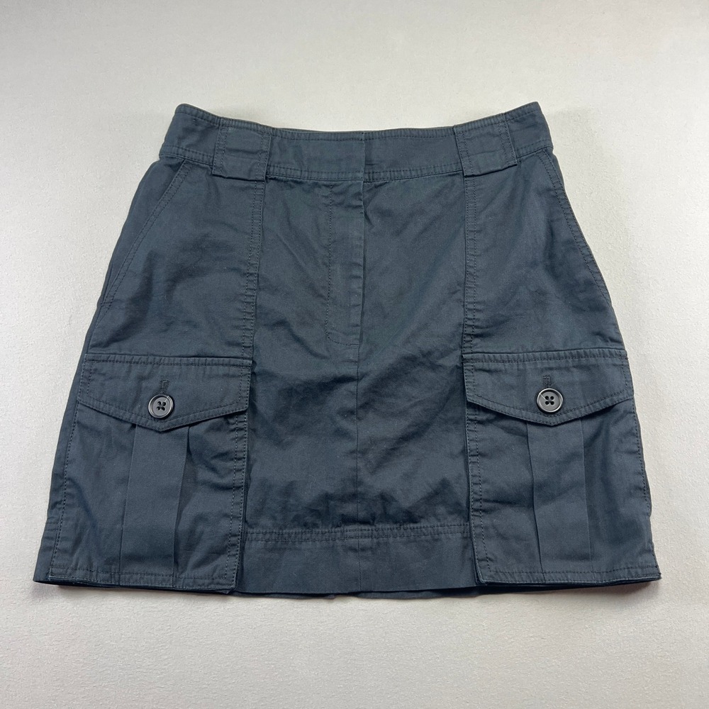 Banana Republic Mini Cargo Skirt Women 6 Navy Blue Cotton Utility Pocket Outdoor
